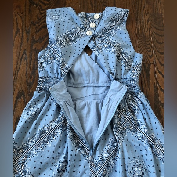 *LIKE NEW* ModCloth Women’s M Blue Paisley Knee Length Fit & Flare Pocket Dress - Picture 13 of 14